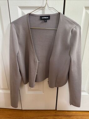 Express Taupe Long Sleeve Open-Front Top
